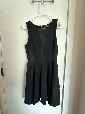 ASTR Black Sleeveless Fit-and-Flare Mini Dress